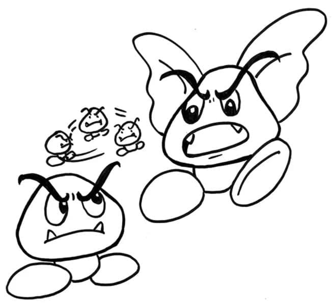 Paddenstoel Goomba afdrukbaar voor kinderen