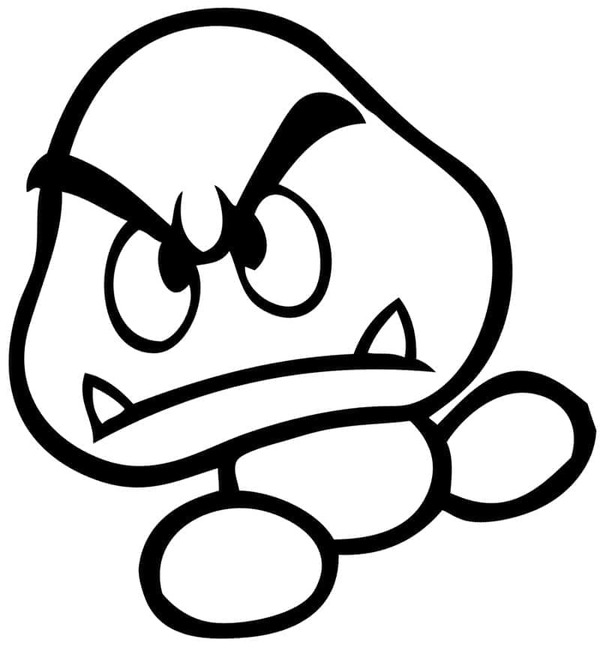 Paddenstoel Goomba gratis afdrukbaar