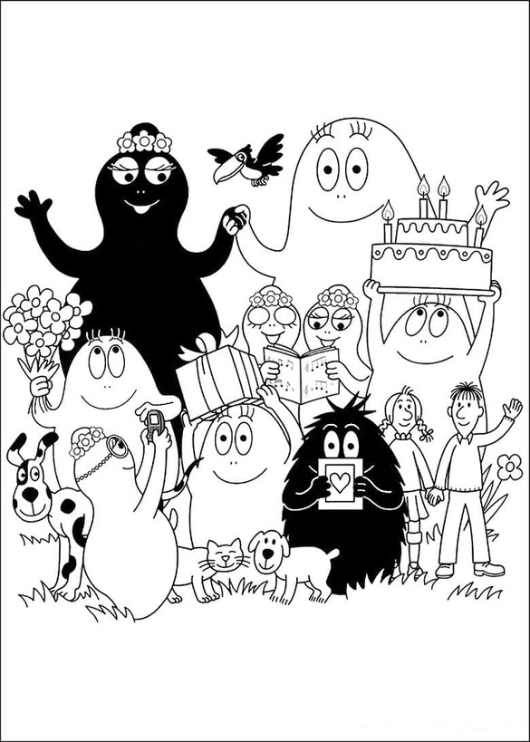 Tekenen Barbapapa gratis afdrukbare simpel