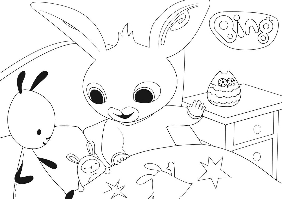 Tekenen Bing Bunny afdrukbare basis