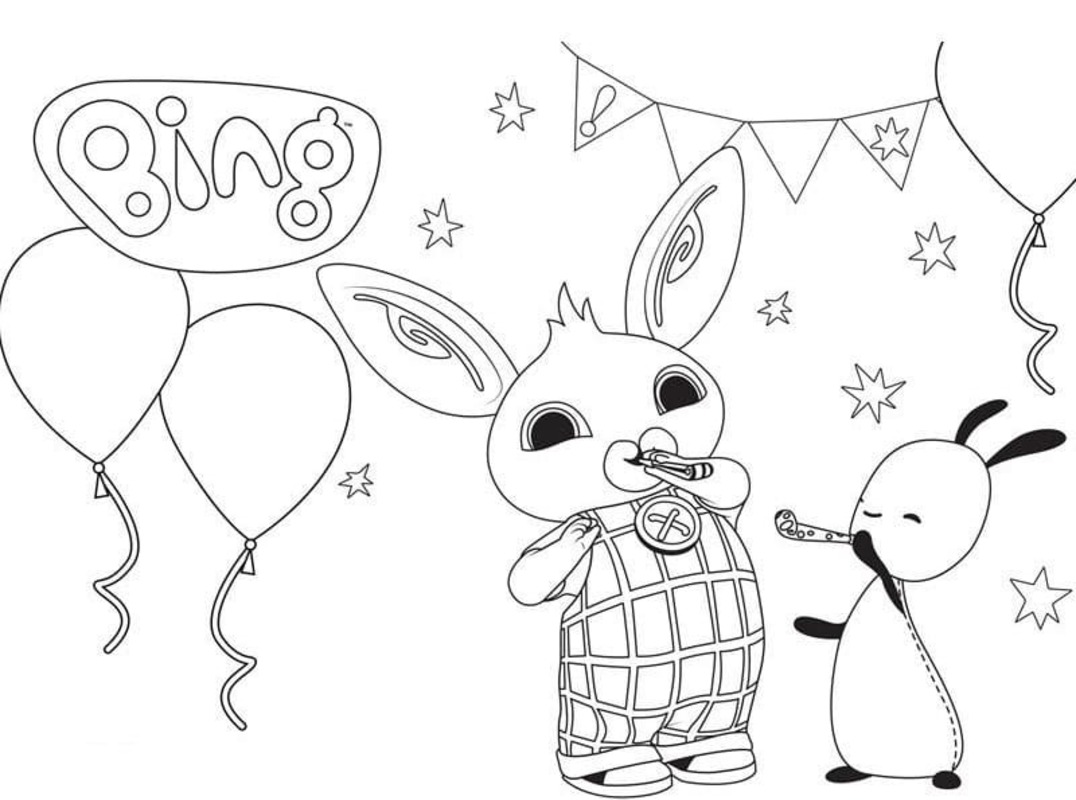Tekenen Bing Bunny afdrukbare eenvoudig