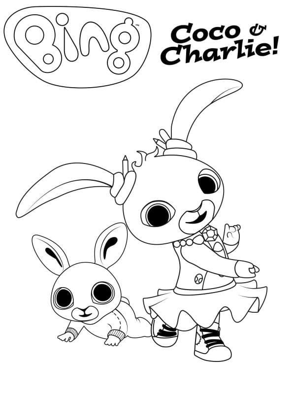 Tekenen Bing Bunny afdrukbare simpel