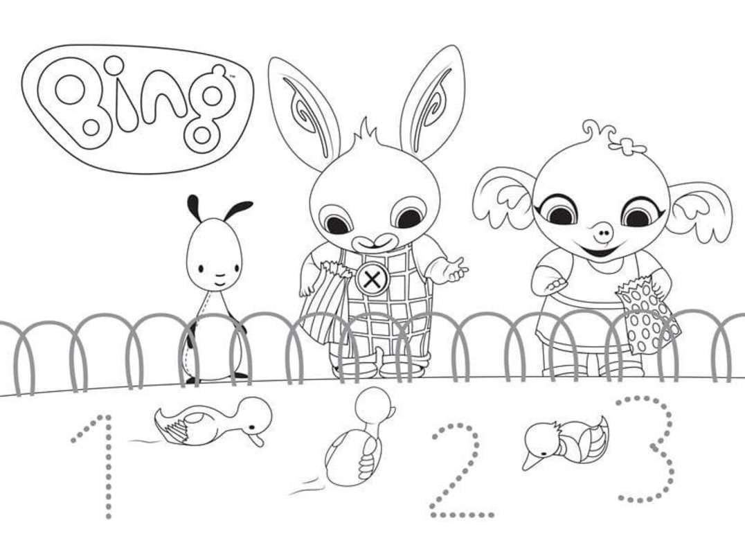 Tekenen Bing Bunny gratis afdrukbare basis