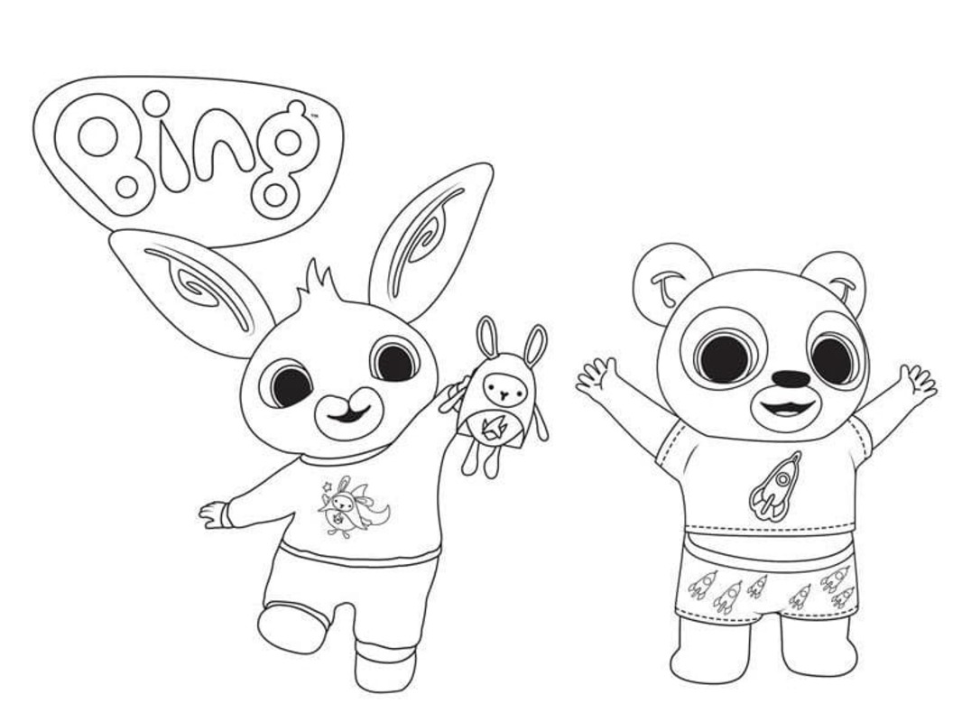 Tekenen Bing Bunny gratis afdrukbare eenvoudig