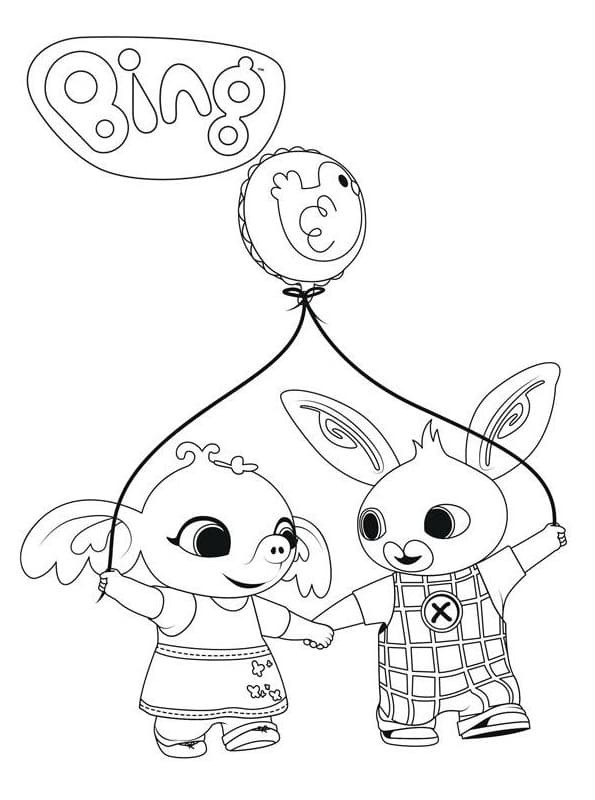 Tekenen Bing Bunny gratis afdrukbare simpel