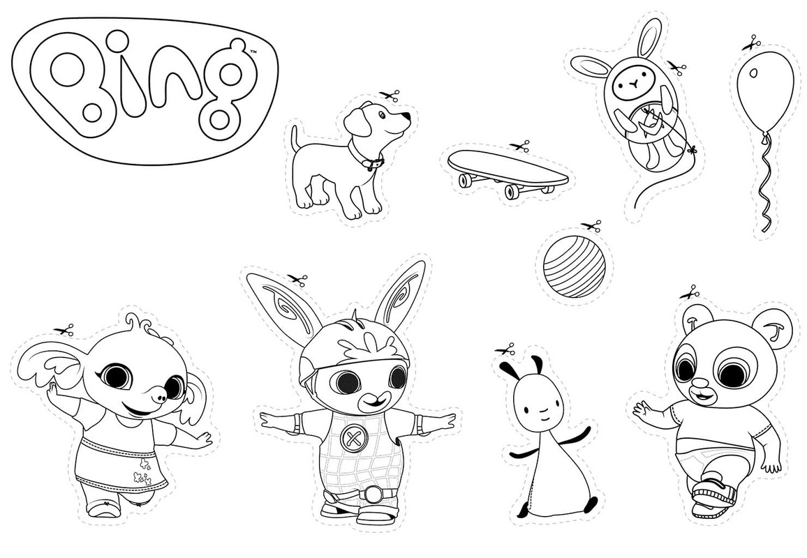 Tekenen Bing Bunny gratis basis