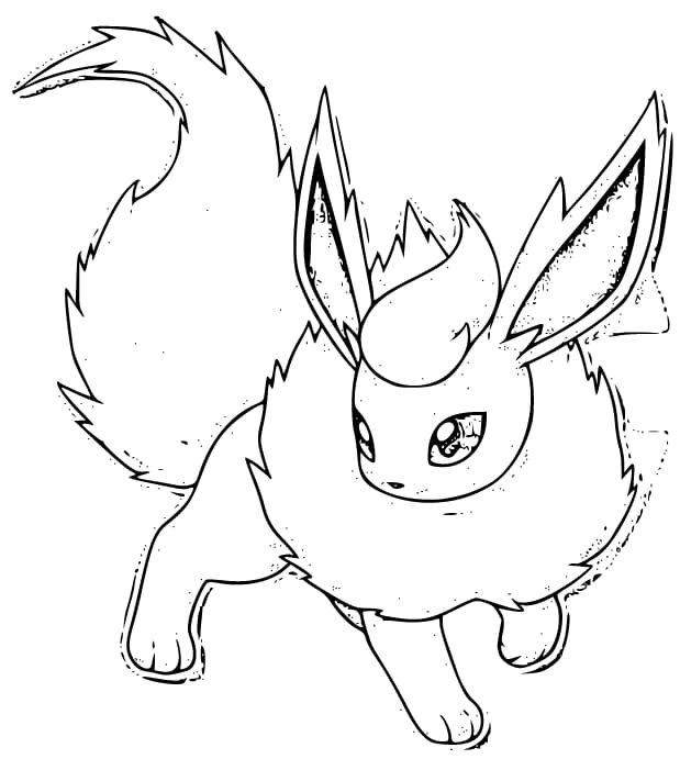 Tekenen Flareon gratis afdrukbaar