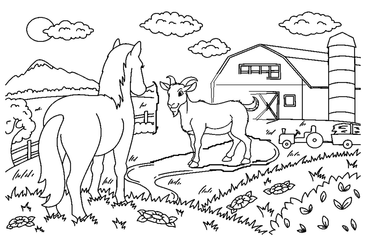 Tekenen Geit en paard