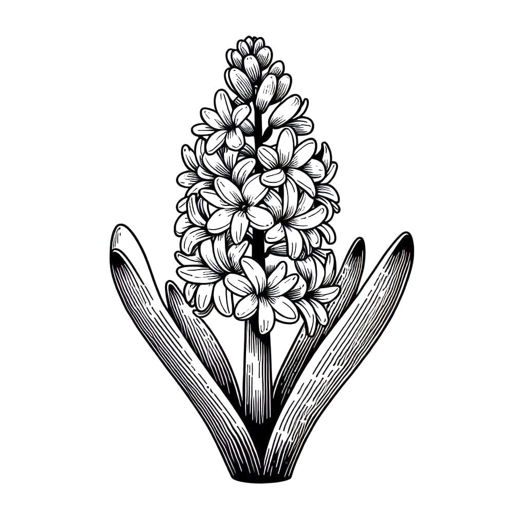 Tekenen Hyacinth afdrukbaar voor kinderen