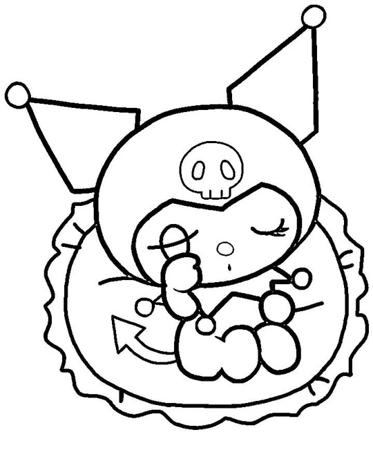 Tekenen Kuromi slaperig