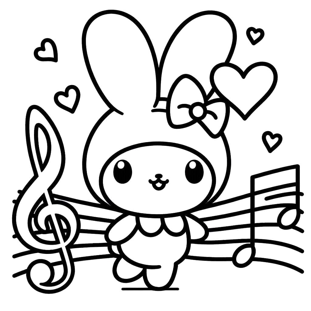 Tekenen My Melody afdrukbare basis
