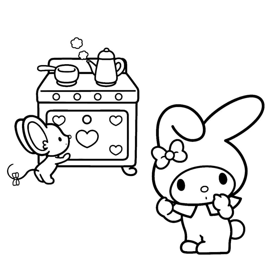 Tekenen My Melody afdrukbare eenvoudig