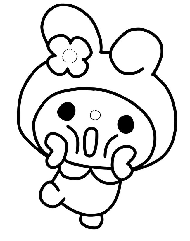 Tekenen My Melody afdrukbare simpel