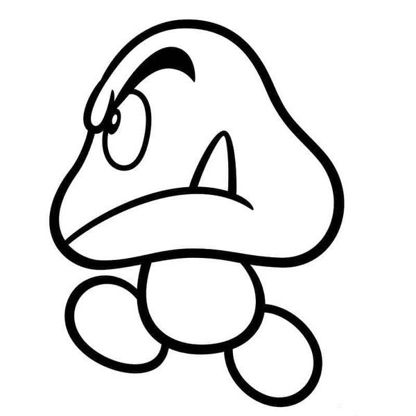 Tekenen Paddenstoel Goomba afdrukbaar voor kinderen