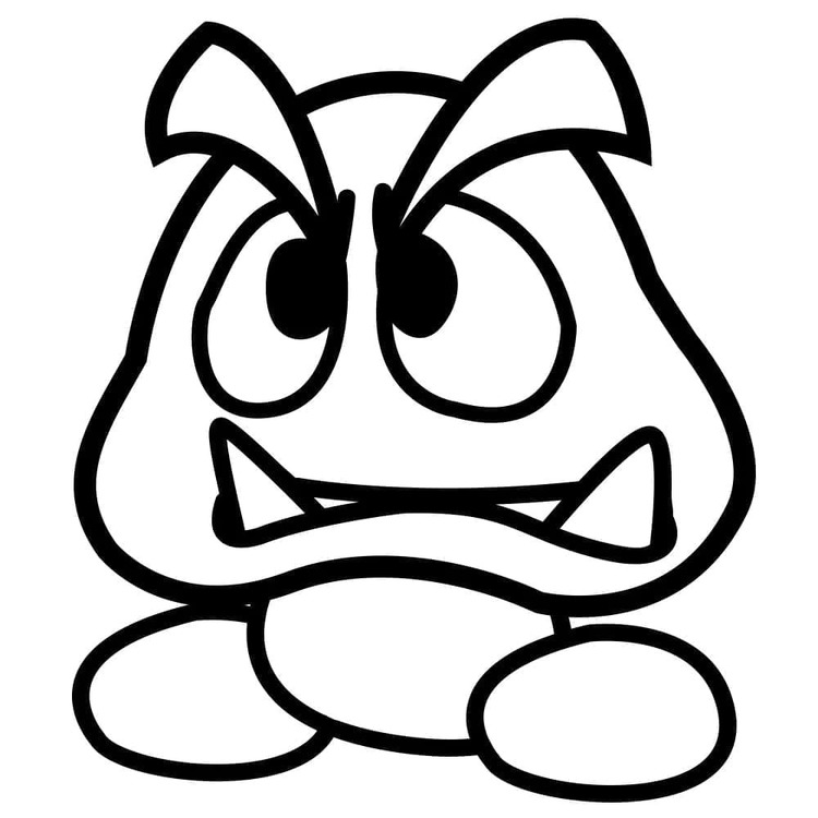 Tekenen Paddenstoel Goomba basis