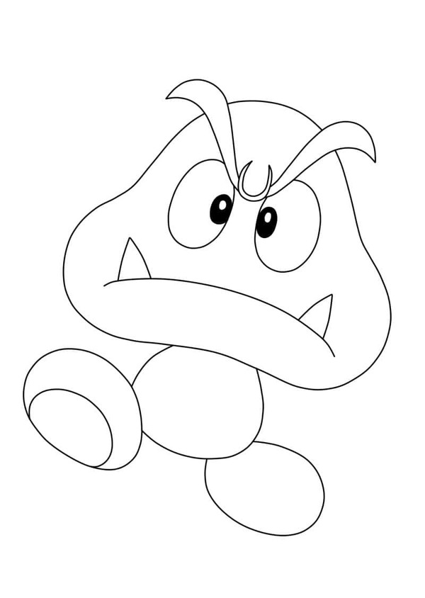 Tekenen Paddenstoel Goomba eenvoudig
