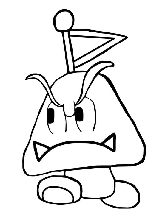 Tekenen Paddenstoel Goomba gratis afdrukbaar