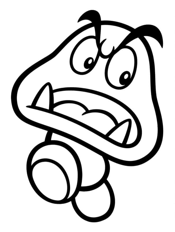 Tekenen Paddenstoel Goomba gratis