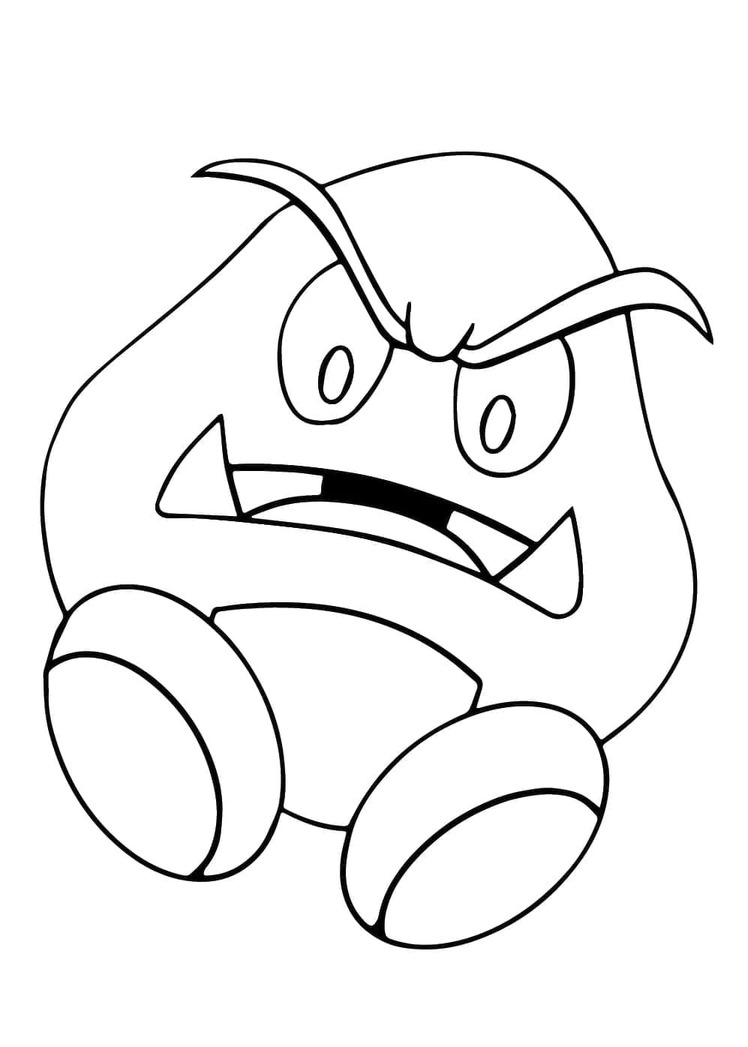 Tekenen Paddenstoel Goomba gratis voor kinderen