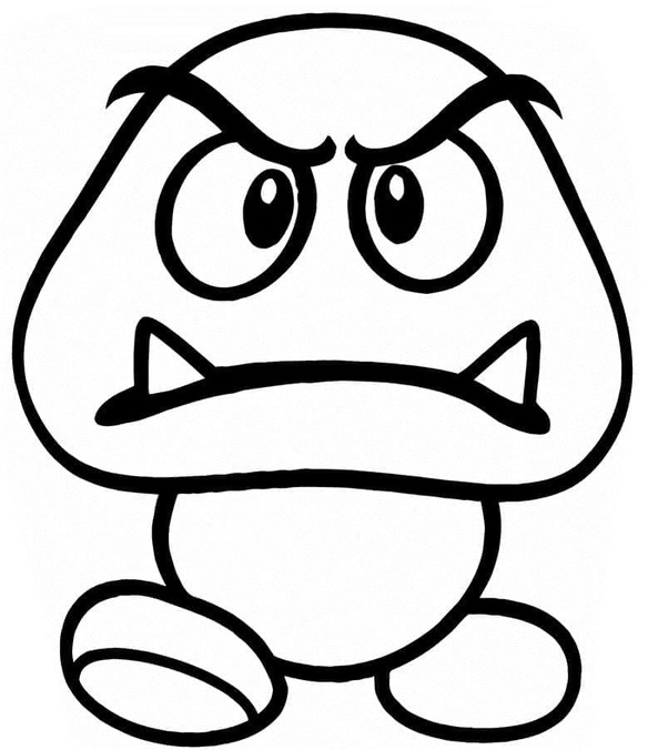 Tekenen Paddenstoel Goomba simpel