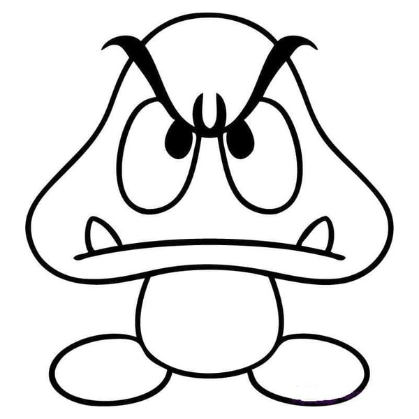 Tekenen Paddenstoel Goomba voor kinderen