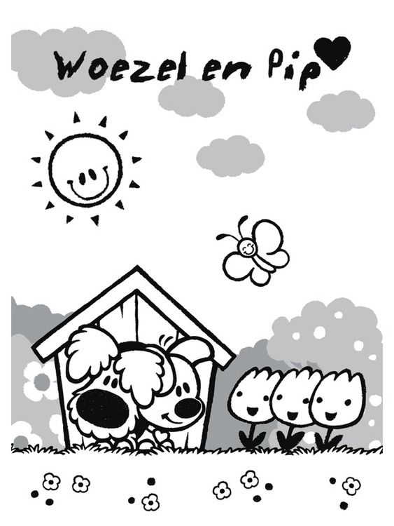 Tekenen Woezel en Pip gratis