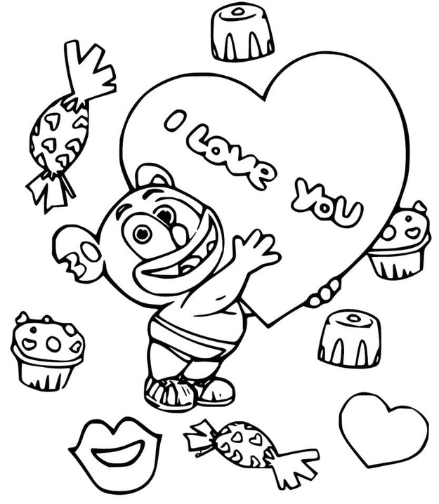 Tekening van Gummibär schattig