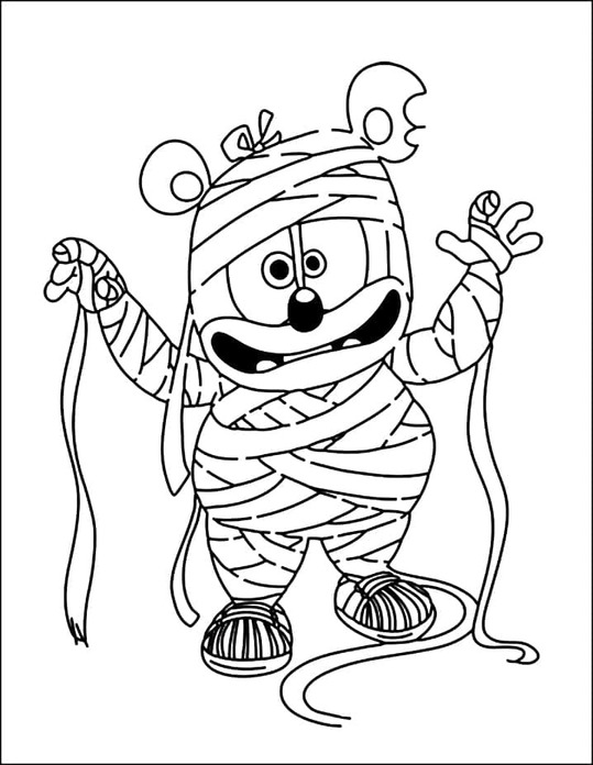 Tekening van Gummibär voor kinderen