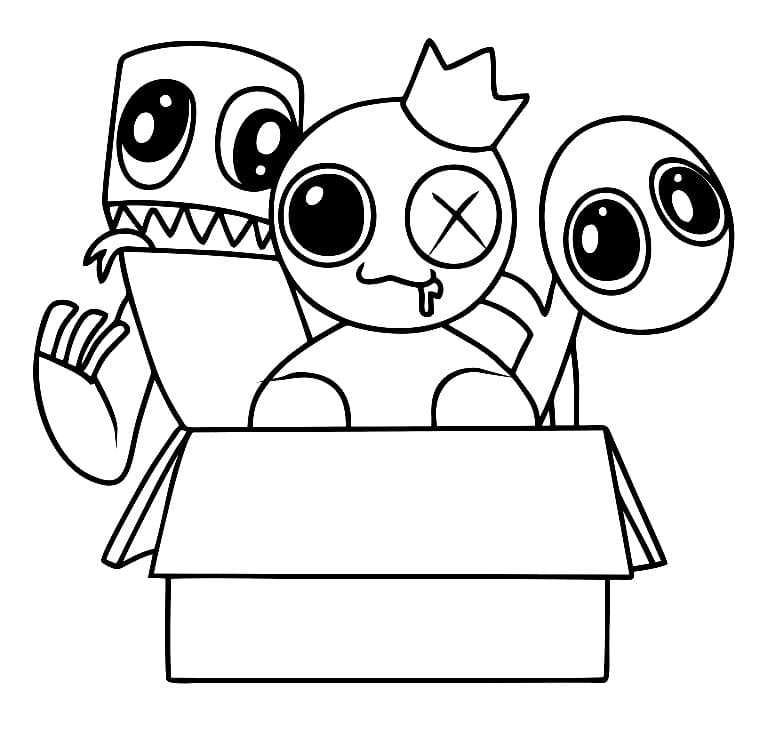 Rainbow Friends afdrukbare simpel