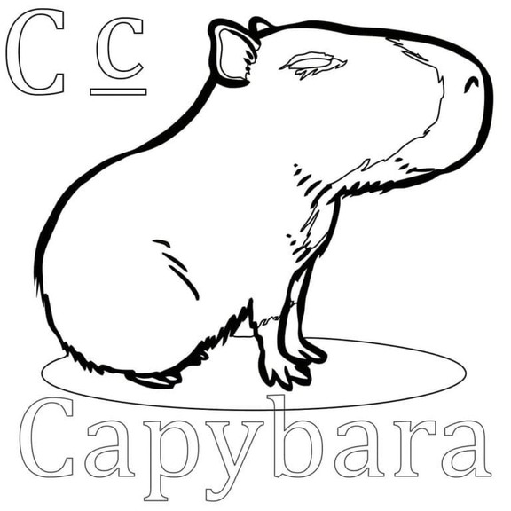 Tekenen Capibara afdrukbare simpel