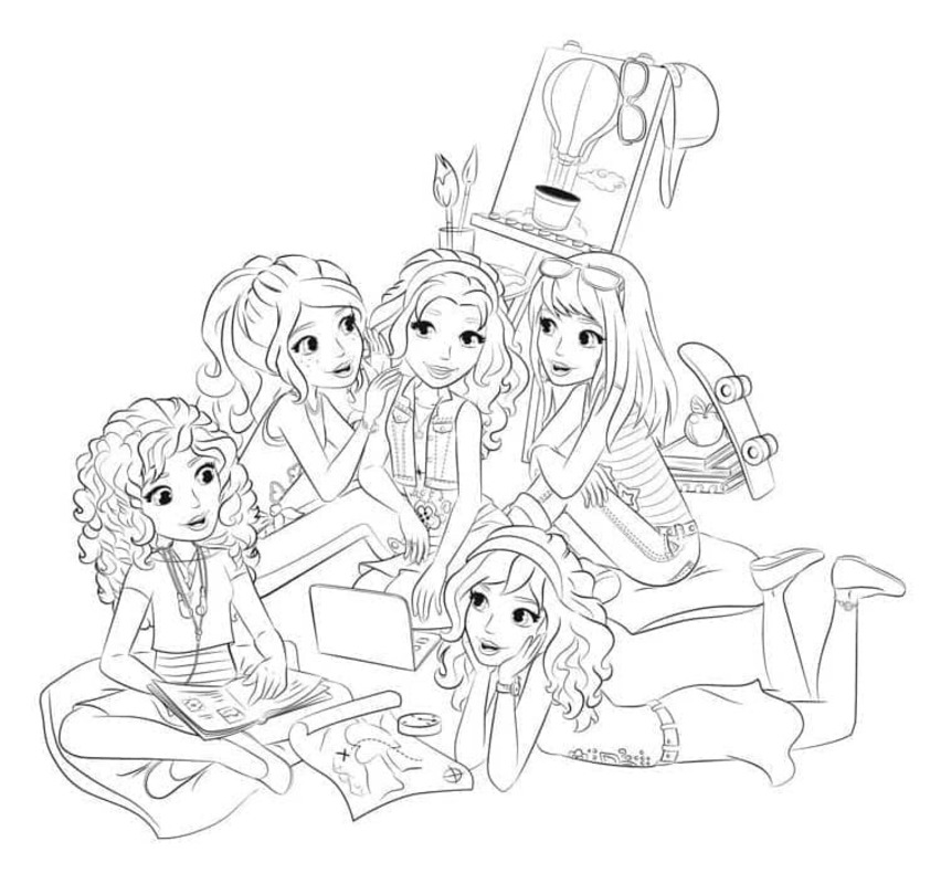 Tekenen Lego Friends gratis afdrukbaar