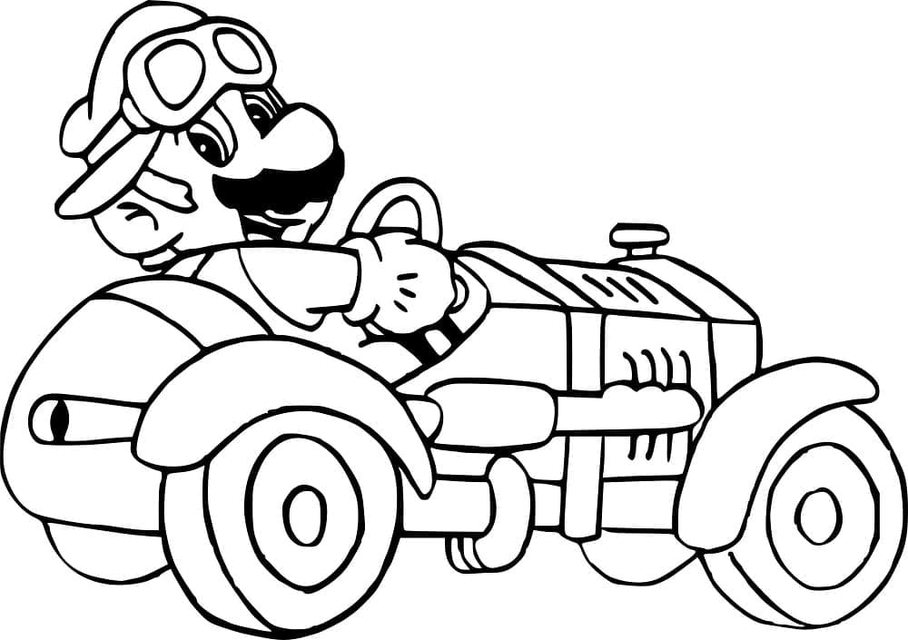 Tekenen Mario Kart afdrukbaar eenvoudig