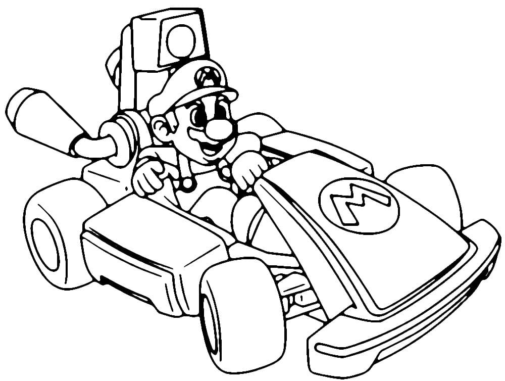 Tekenen Mario Kart afdrukbaar voor kinderen