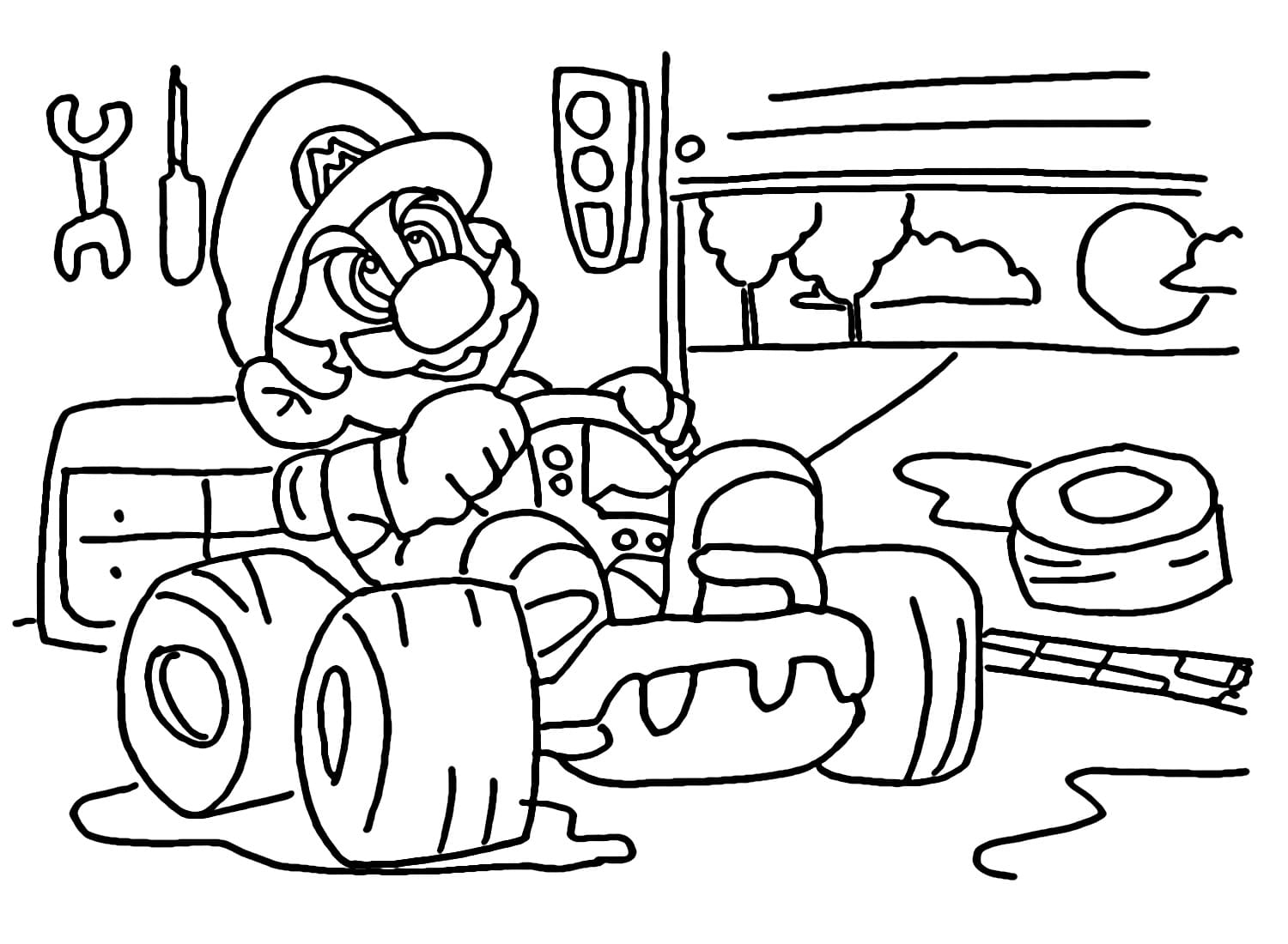 Tekenen Mario Kart gratis eenvoudig