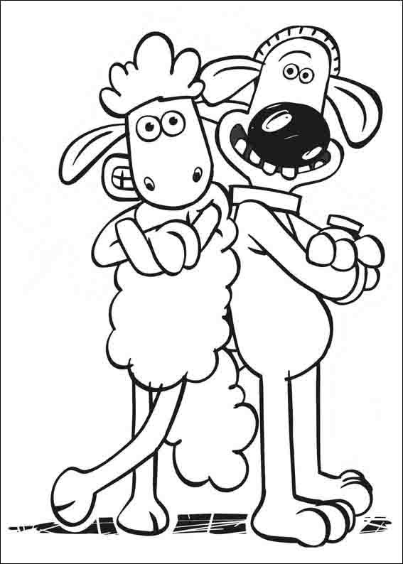 Tekenen Shaun het Schaap afdrukbaar voor kinderen