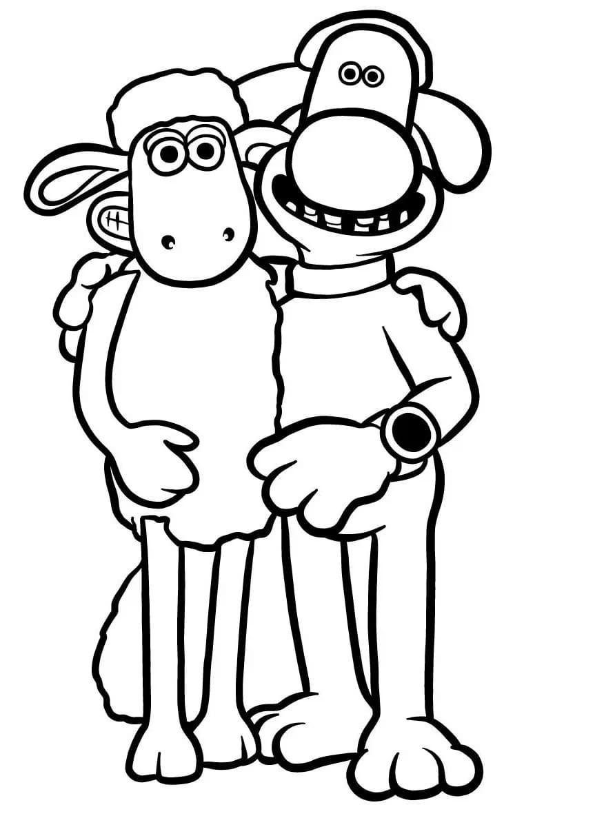 Tekenen Shaun het Schaap gratis afdrukbaar