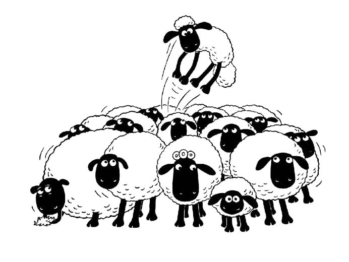 Tekenen Shaun het Schaap gratis voor kinderen