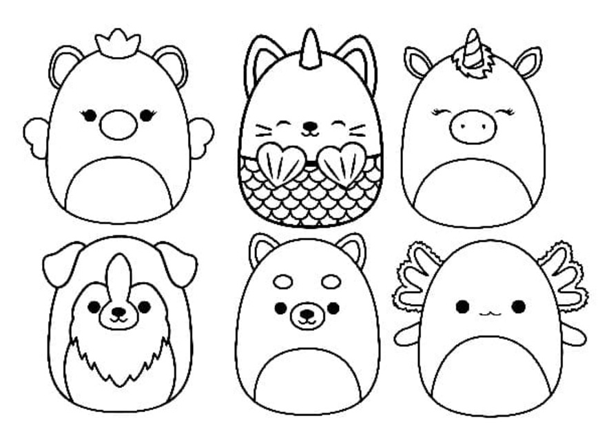 Tekenen Squishmallows afdrukbaar voor kinderen