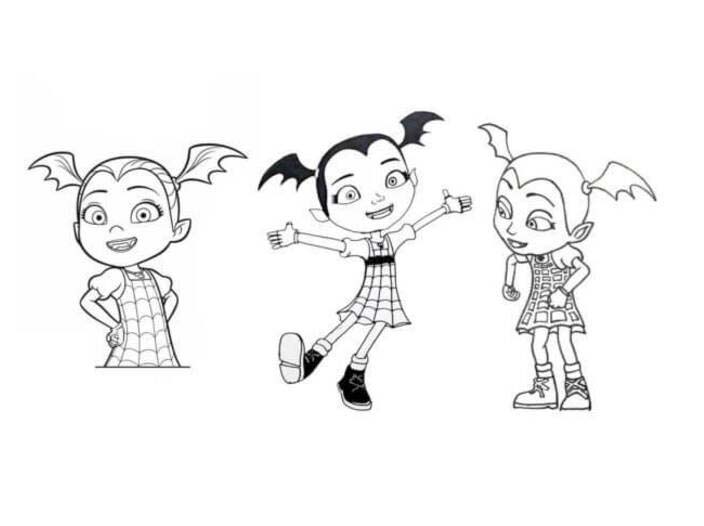 Tekenen Vampirina gratis afdrukbare simpel