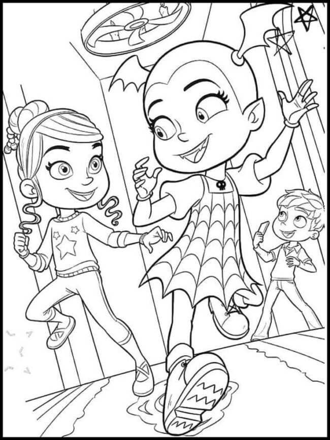 Tekenen Vampirina simpel bij kinderen