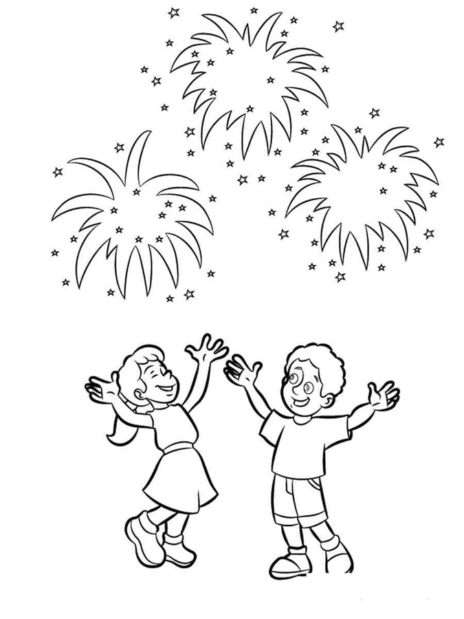 Tekenen Vuurwerk afdrukbaar