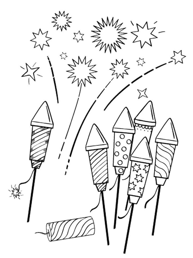 Tekenen Vuurwerk afdrukbaar voor kinderen