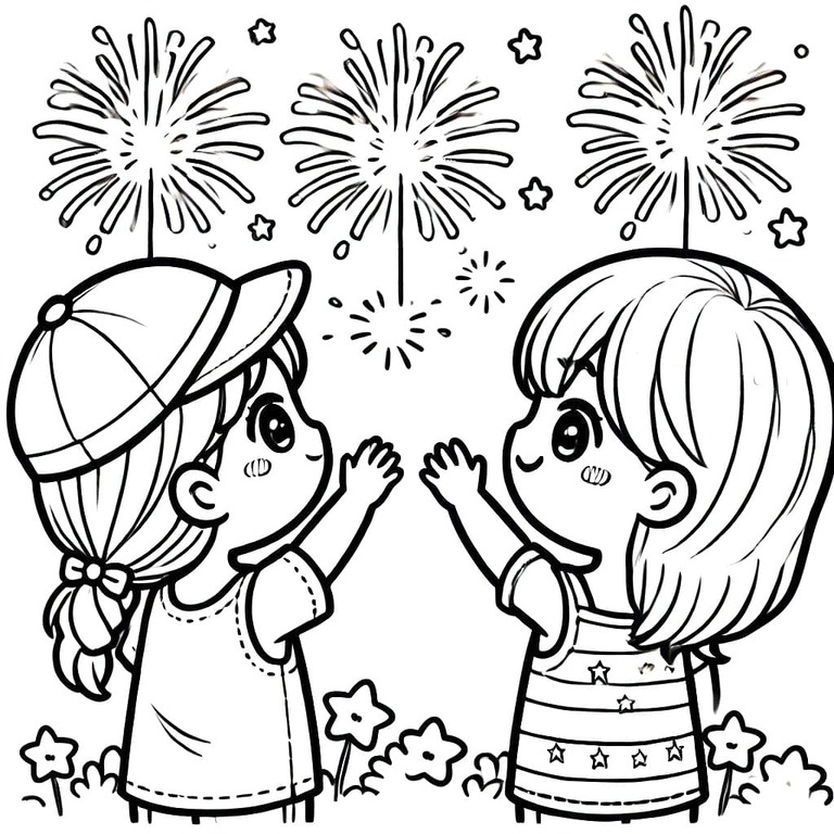Tekenen Vuurwerk afdrukbare basis