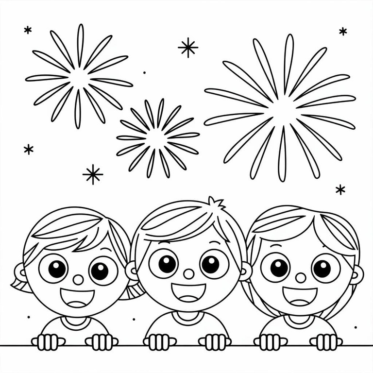 Tekenen Vuurwerk gratis afdrukbare basis