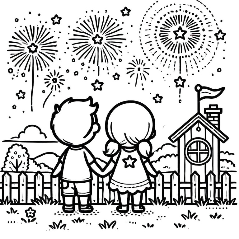 Tekenen Vuurwerk gratis basis