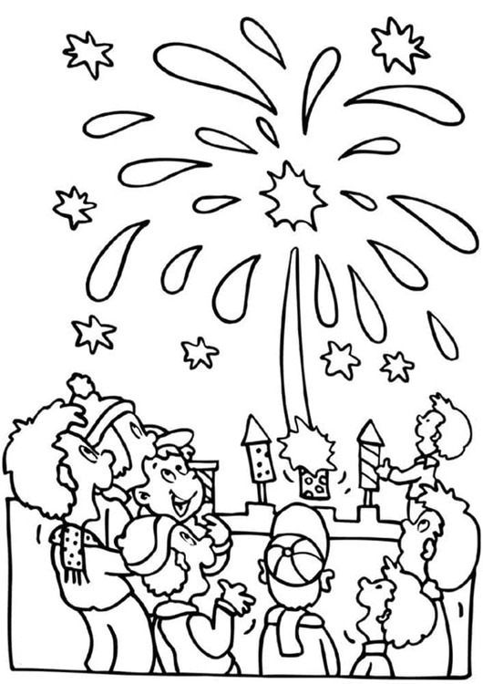 Tekenen Vuurwerk gratis eenvoudig