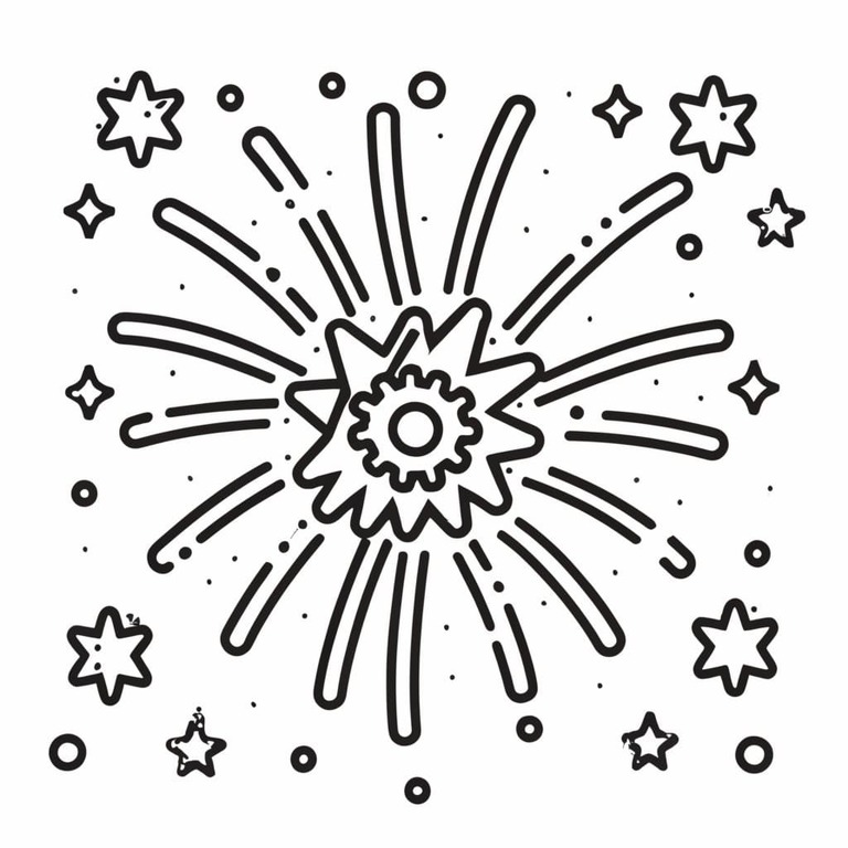 Tekenen Vuurwerk gratis simpel