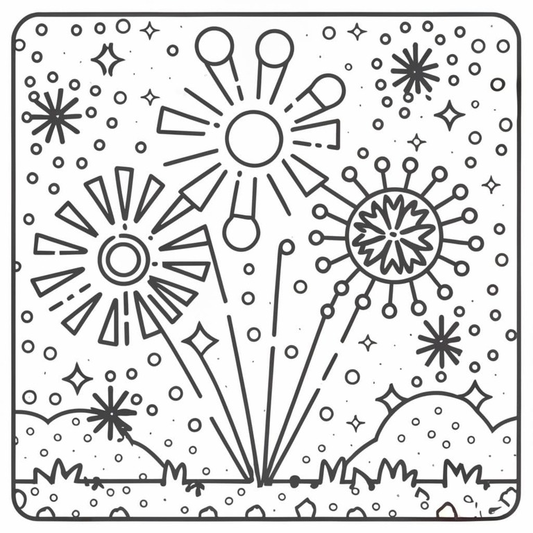 Tekenen Vuurwerk voor kinderen