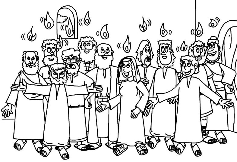 Tekening Pinksteren afdrukbare simpel