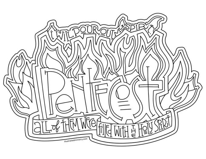 Tekening Pinksteren schetsen